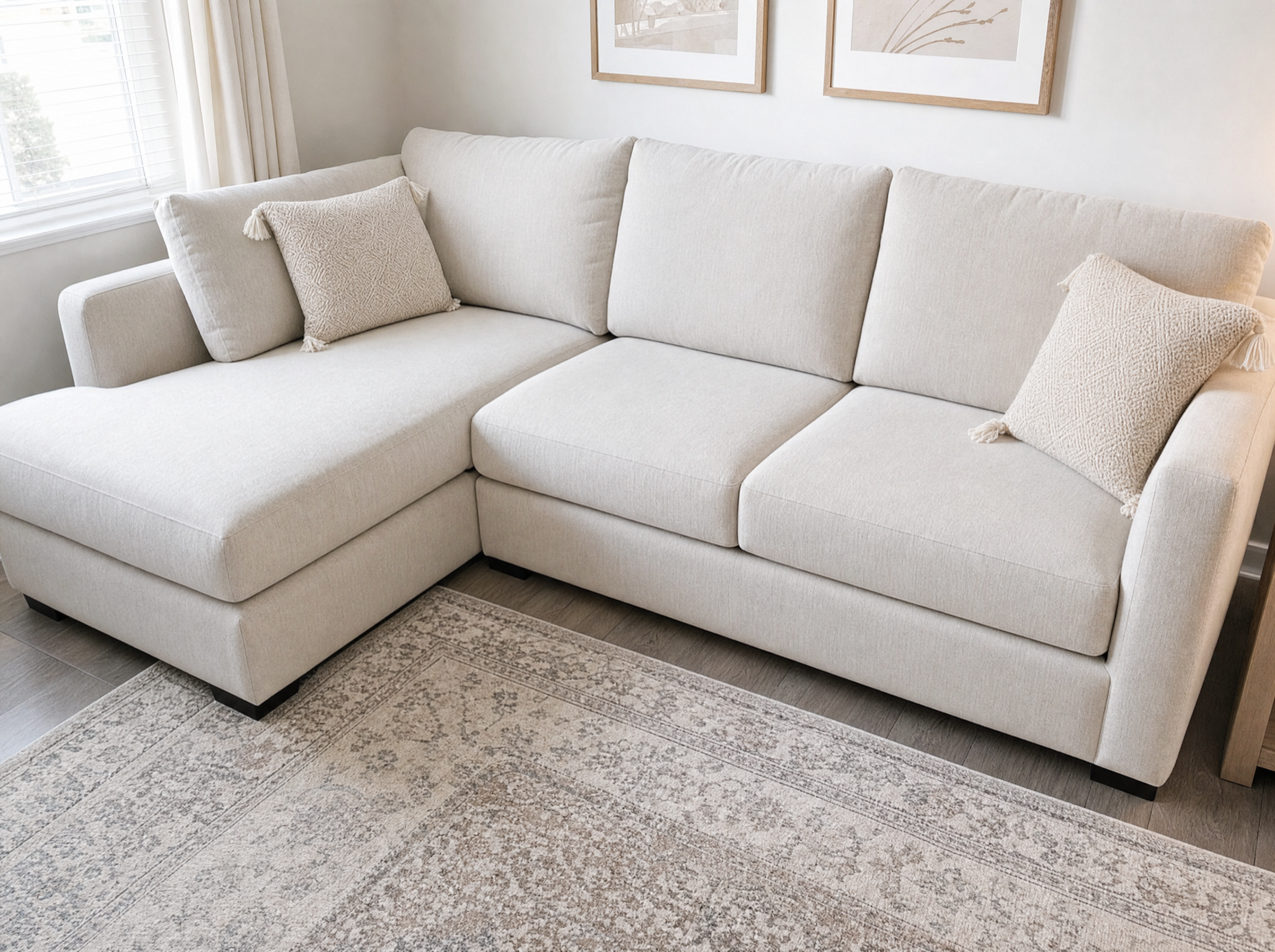 Clean sofa after cleaning